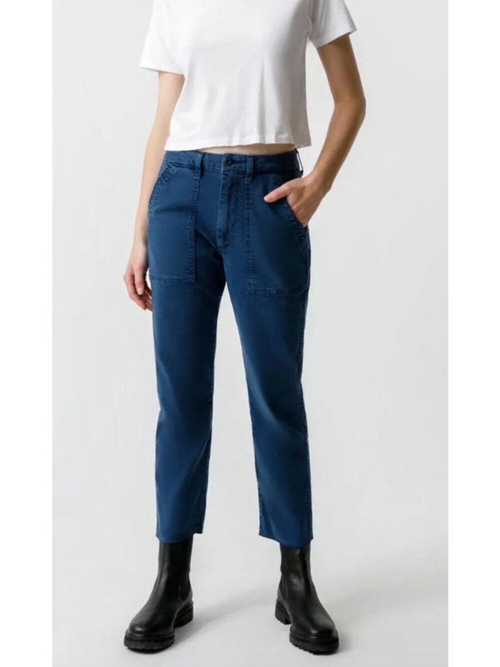 AMO Straight Leg Utility Pants in Deep Blue